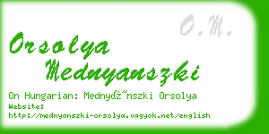 orsolya mednyanszki business card